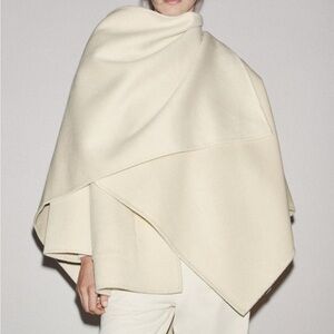 Zara ZW collection wool blend cape coat